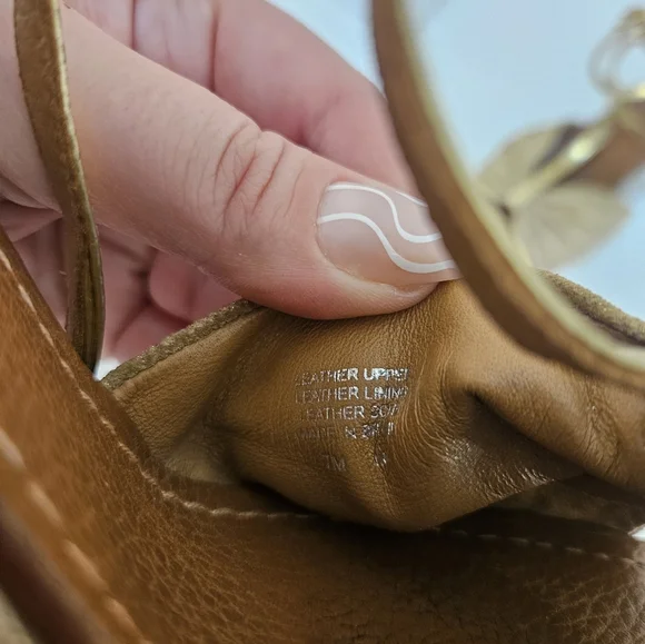 Tory Burch Gold Sequin Wedge Heel Sandals - Picture 6 of 9